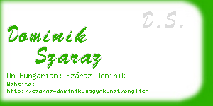 dominik szaraz business card