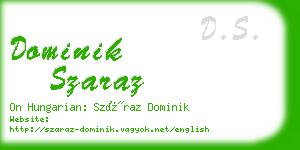 dominik szaraz business card